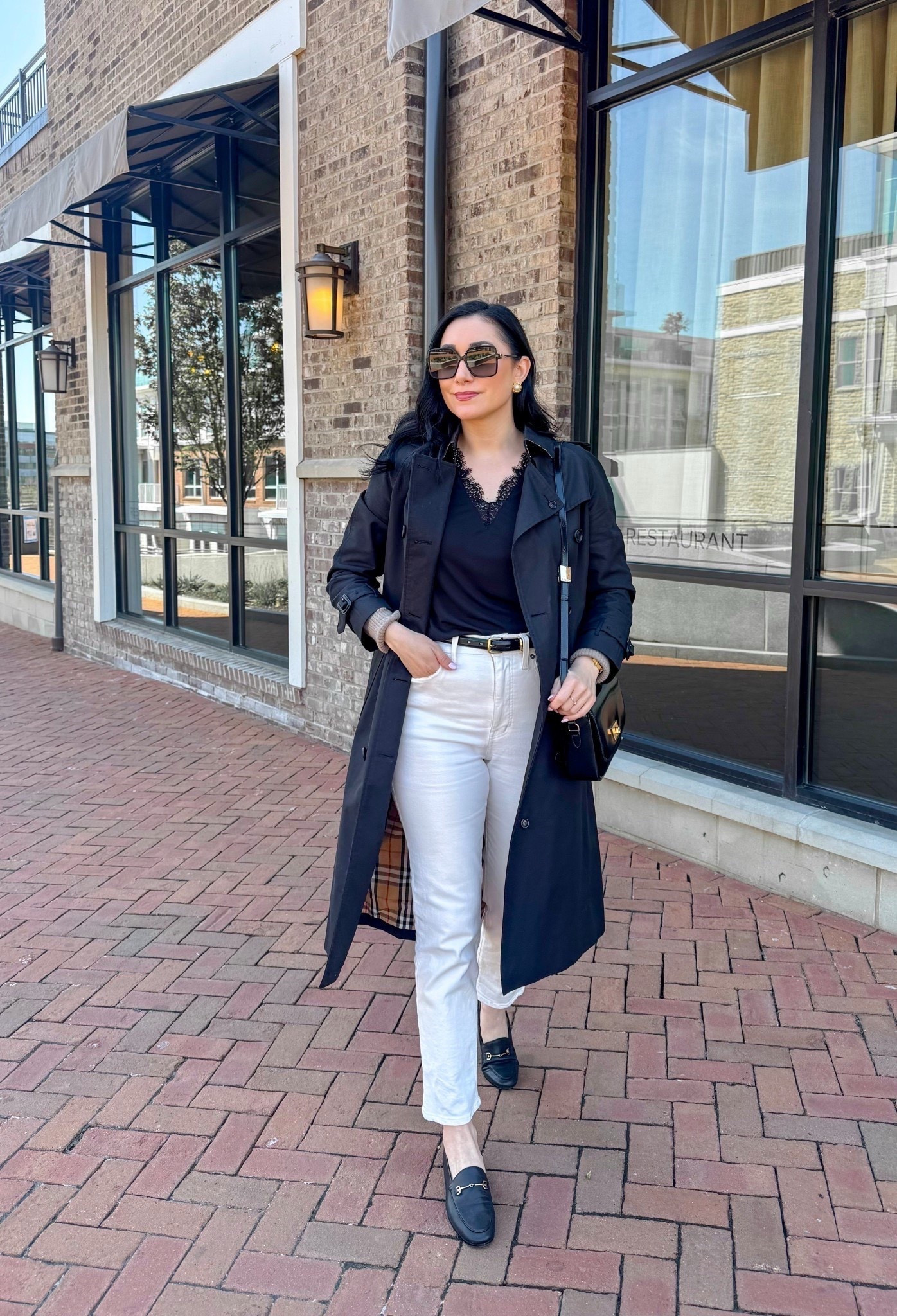 Spring neutrals 🖤🤍🤎

Black trench coat size 6
Black top with lace trim
Tan cardigan size small, TTS
White jeans
Black loafers size 6.5, sized down half size 

Went to get my oil changed in my car the other day and walked to brunch since it was nearby. Decided to wear this outfit since it was comfortable (especially the shoes for walking) yet put together. 

#everydayoutfit #neutralstyle #trenchcoat #springstyle #smartcasual 



#LTKSeasonal