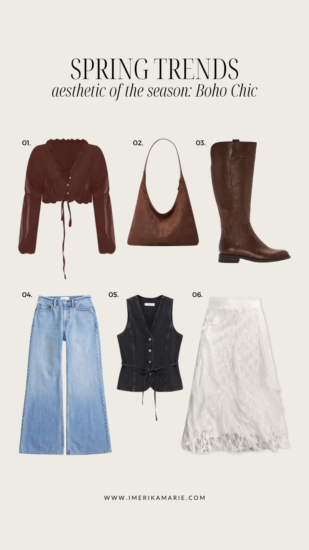 Spring Fashion Trends: Boho Chic

Coach bag. Maxi skirt. Jeans. Boots. Spring outfit. Spring trends.

#LTKFindsUnder100 #LTKSeasonal #LTKStyleTip