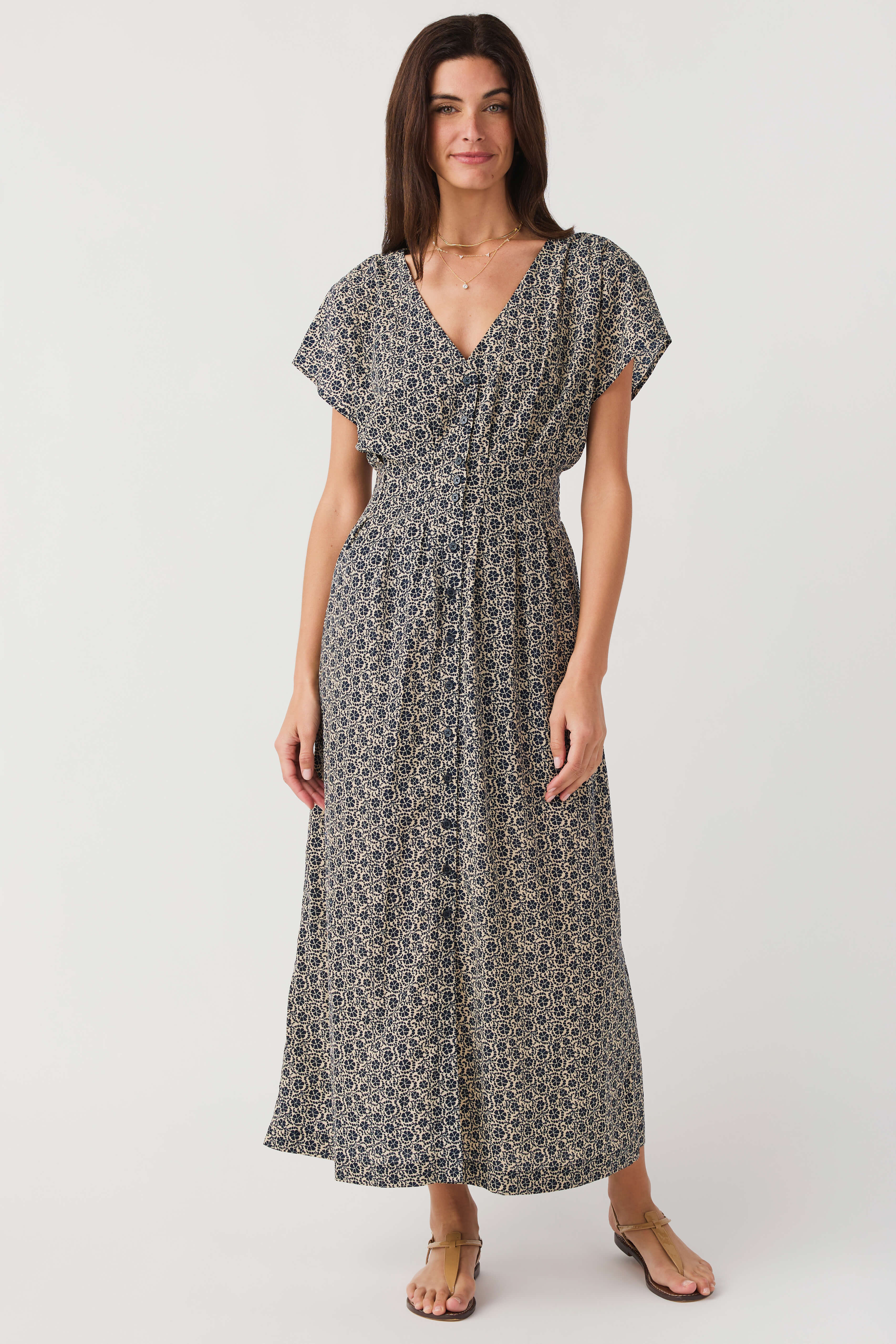 Z Supply Sanna Iris Floral Midi Dress | Social Threads