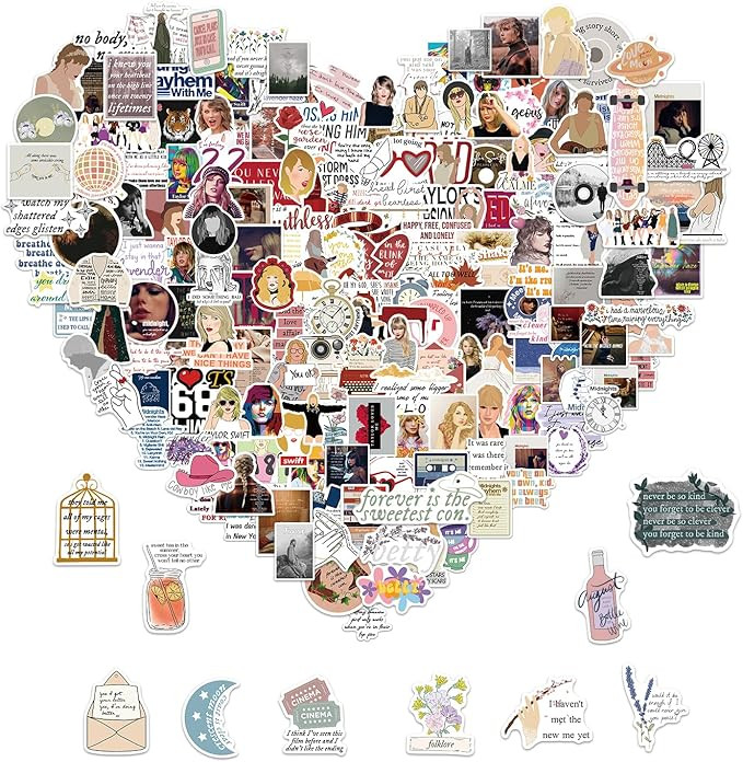 200Pcs Stickers Taylor Album Stickers Birthday Decorations Gifts for Women Teens Party Decora... | Amazon (US)