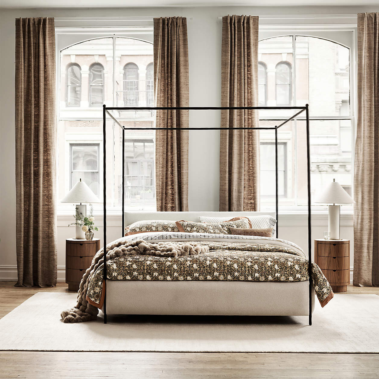 Coveteur Upholstered King Canopy Bed + Reviews | Crate & Barrel | Crate & Barrel