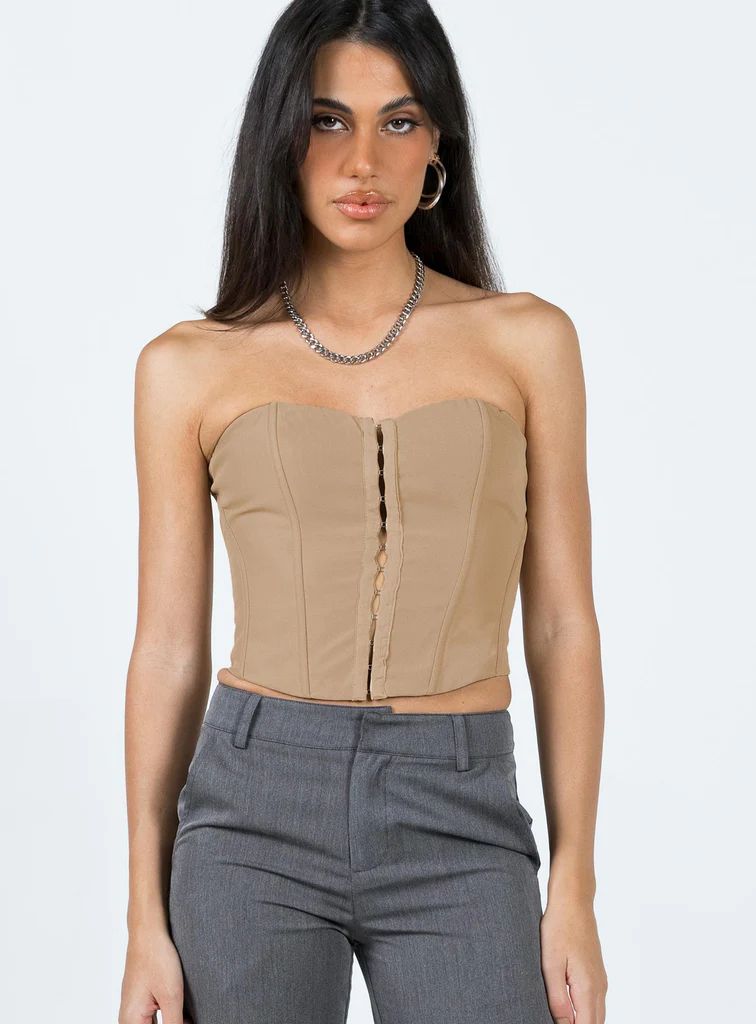 Holbourne Corset Top Camel | Princess Polly US