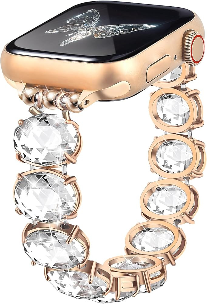 QINGQING Beaded Bracelet Apple Watch Band,Dressy IWatch Bands for Women | Amazon (US)