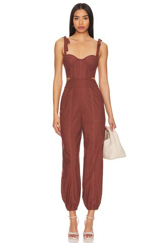 Tularosa Kylo Jumpsuit in Chocolate Brown from Revolve.com | Revolve Clothing (Global)