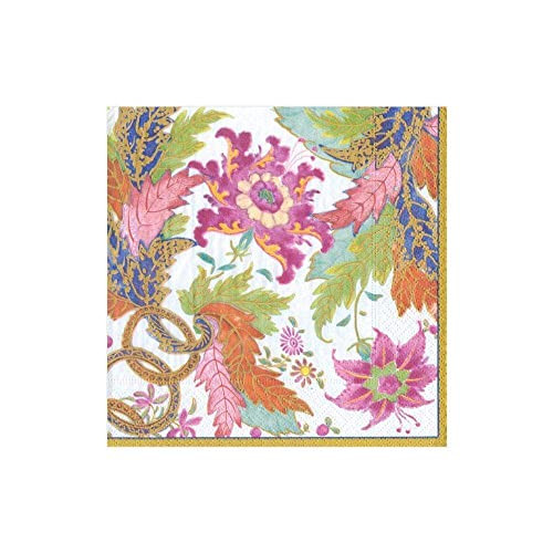 Caspari Tobacco Leaf Ivory Paper Cocktail Napkins, Pack of 20 | Amazon (US)