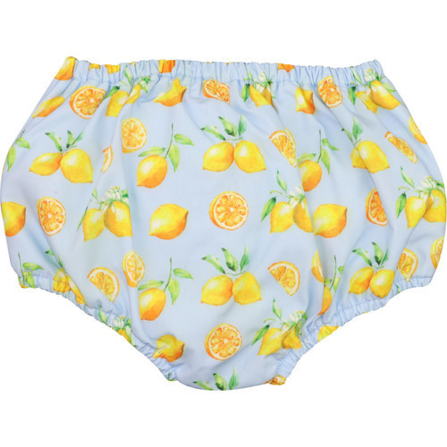 Blue And Yellow Lemon Print Swim Bloomer | Cecil and Lou