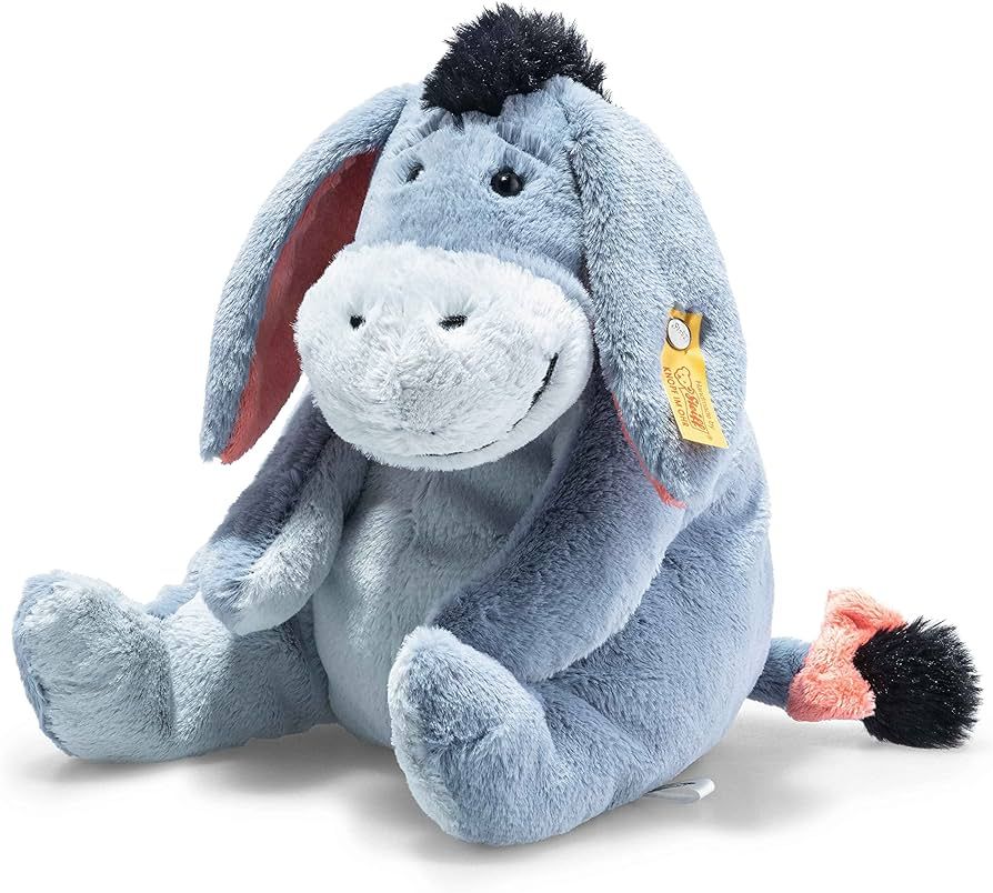 Steiff Disney Soft Cuddly Friends Eeyore, Premium Stuffed Animal, Bluish Gray, Over 9.5" Tall,024... | Amazon (US)