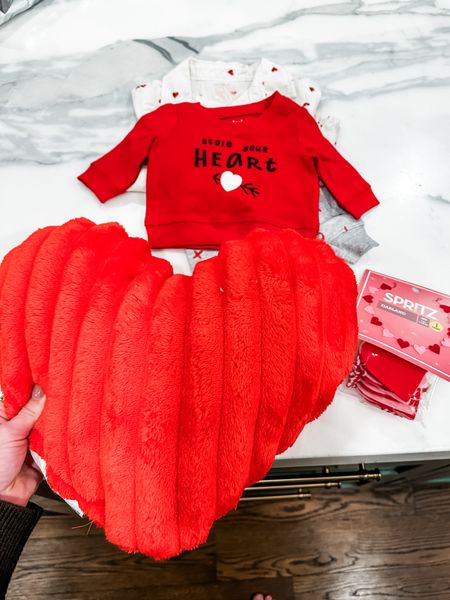 Cutest Valentine’s Day gift from a friend  - heart pillow and baby and toddler outfits  

#LTKkids #LTKGiftGuide #LTKSeasonal