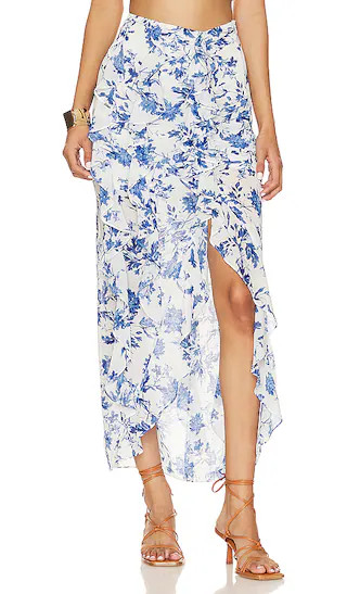 Flounce Around Maxi Skirt in White Combo | Revolve Clothing (Global)