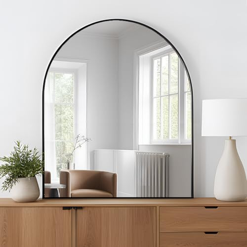 MEETDH Arched Mirror 30x36, Black Wall Mounted Mirrors, Bathroom Mirror for Wall 30 x 36 inch, Arch Vanity Mirror Metal Framed, Mordern Mirror for Bedroom, Entray, Living Room | Amazon (US)