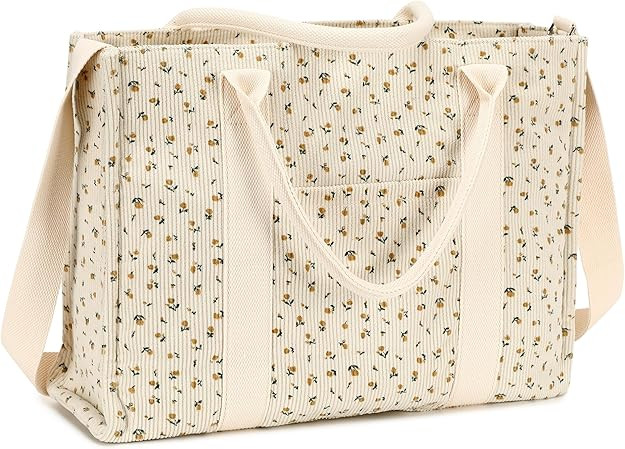 Laptop Tote Bag for Women Work 15.6 inch Canvas Shoulder Bags Computer Messenger Purse Teacher Ha... | Amazon (US)