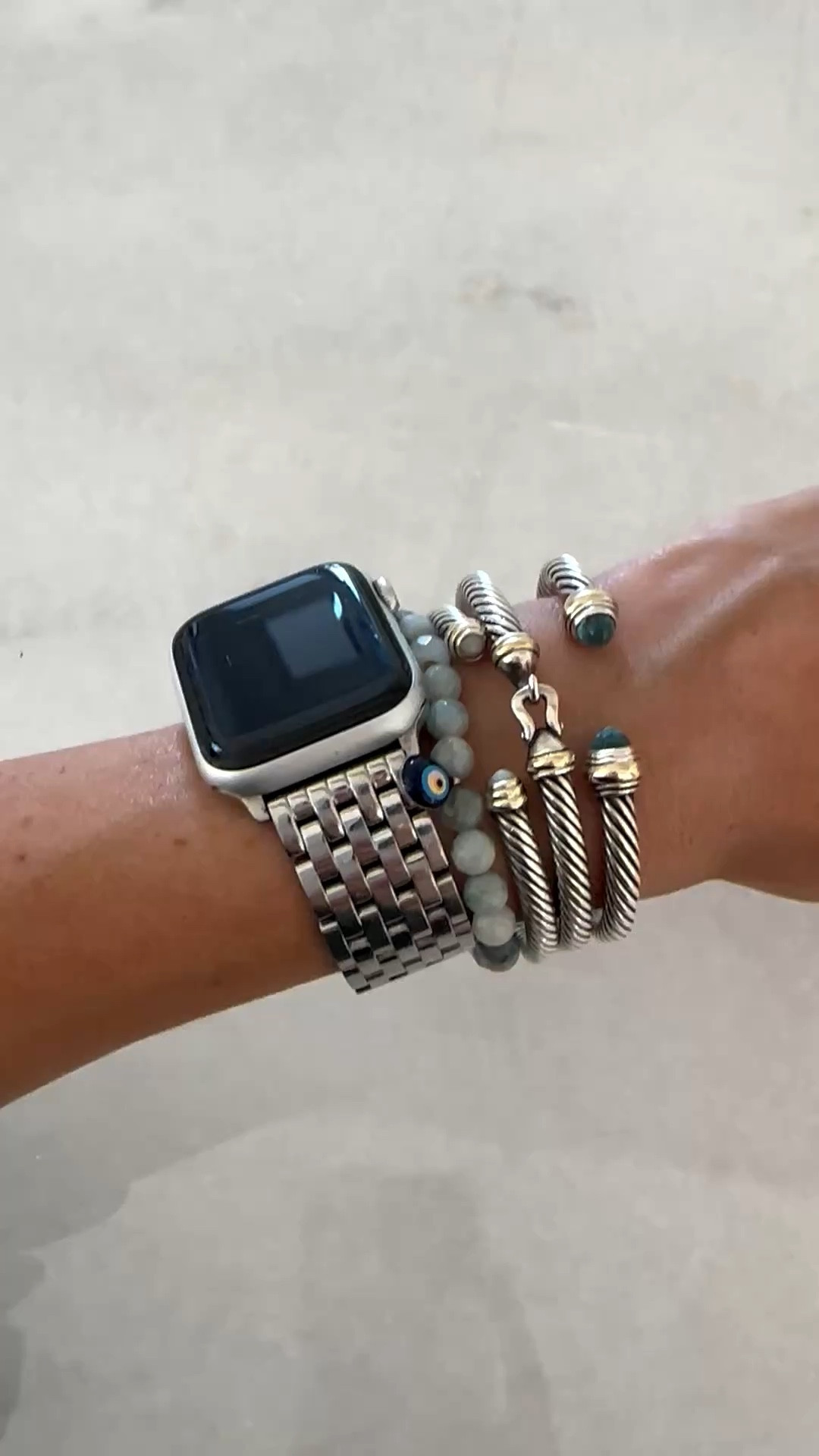 My David yurman bracelets and my Apple Watch band 