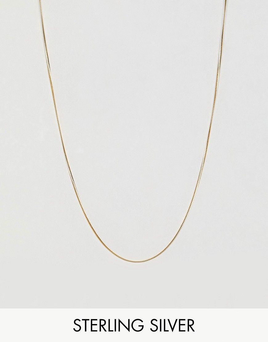 ASOS Sterling Silver Chain With Gold Plating - Gold | ASOS US