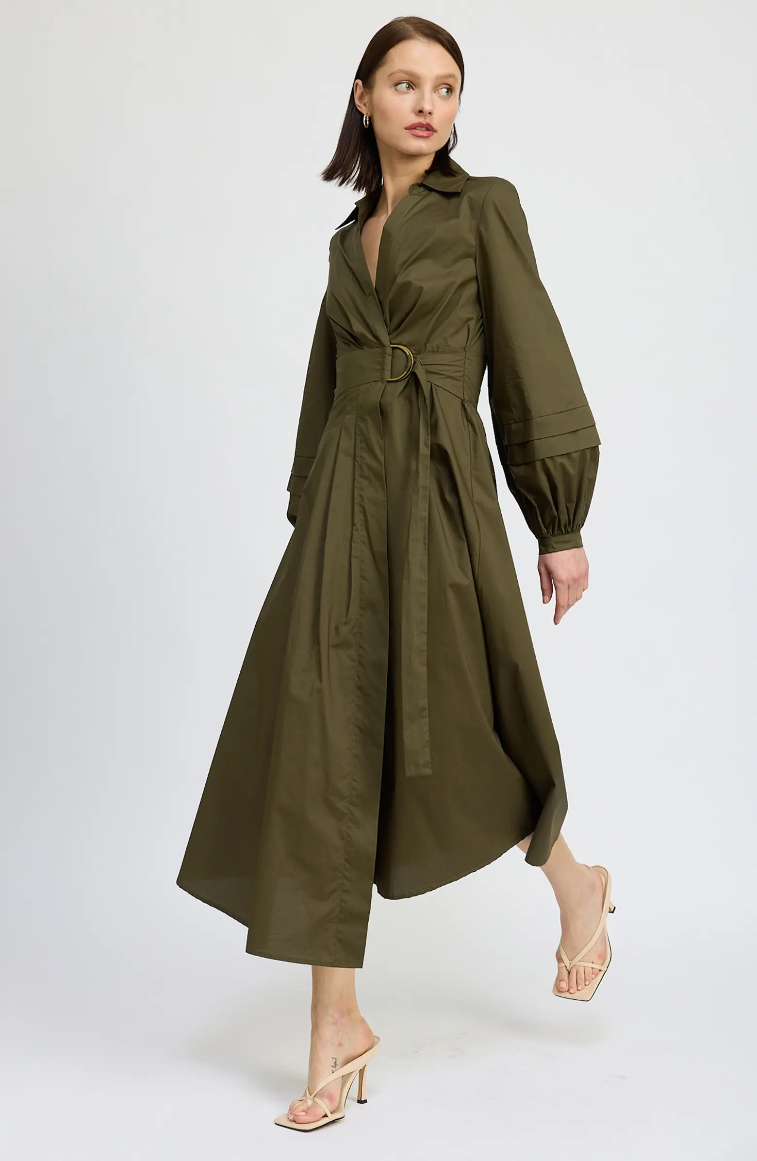 En Saison Berenger Long Sleeve Wrap Cotton Shirtdress | Nordstrom | Nordstrom