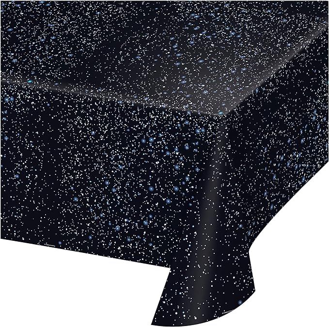 Creative Converting 725533 Space Blast All Over Print Plastic Tablecover, 54 by 108", Black | Amazon (US)