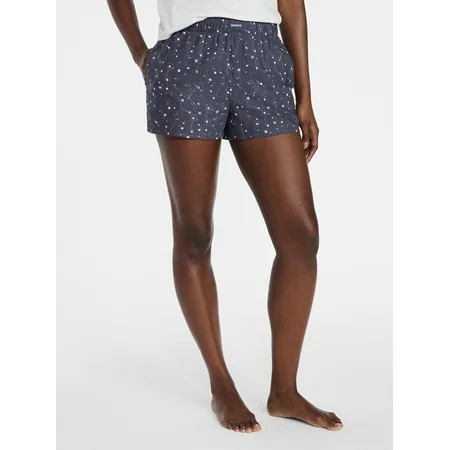 Joyspun Women s Woven Pajama Boxer Shorts 3 Inseam Sizes XS-3X | Walmart (US)