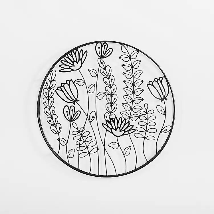 Round Metal Floral Cutout Wall Plaque | Kirkland's Home