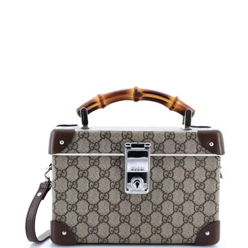 Gucci Bamboo Globe-Trotter Vanity Case GG Coated Canvas Brown 3565014 | Rebag
