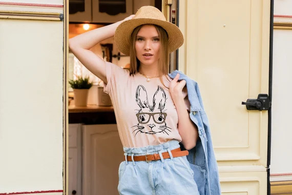Easter Bunny Shirt Bunny With Glasses Shirt Easter Bunny | Etsy | Etsy (US)