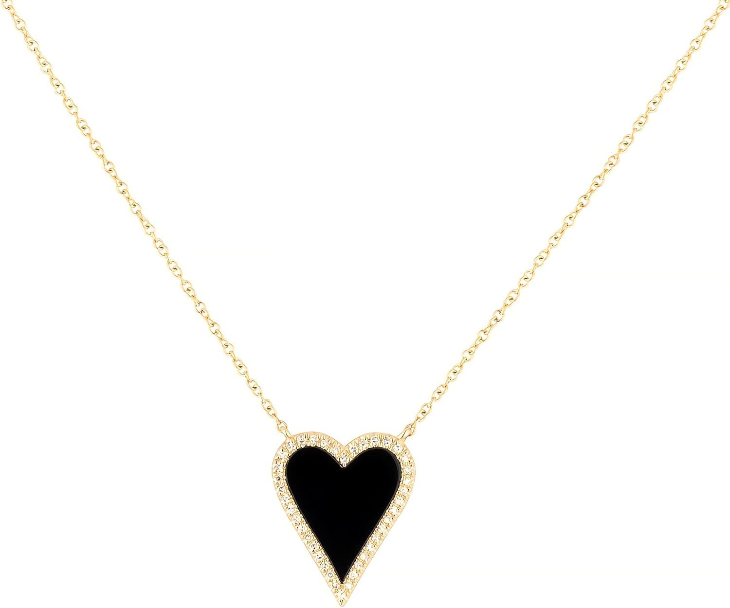 Heart Necklace for Women Girls Trendy Preppy Jewelry Gold Plated Love Heart Pendant, Heart Paperc... | Amazon (US)