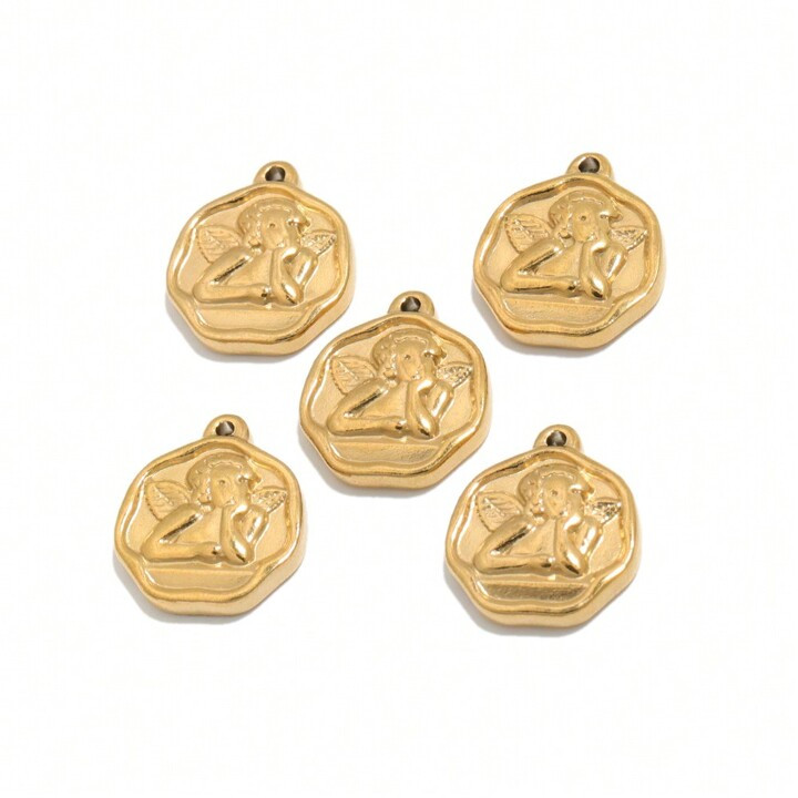 5pcs 14*16mm Angel Pendant Gold Color | SHEIN USA | SHEIN