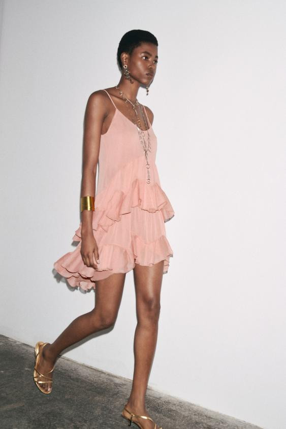 ZW COLLECTION SHORT RUFFLED DRESS | Zara US