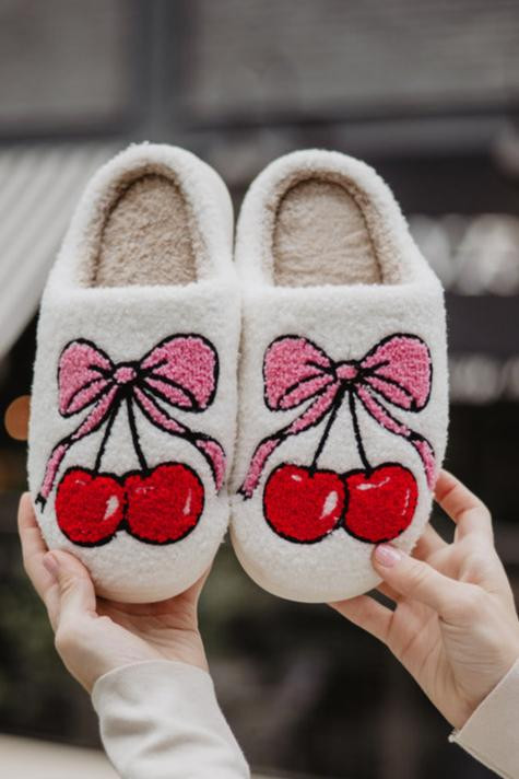 Cherry Bow Slippers Shoes | Katydid
