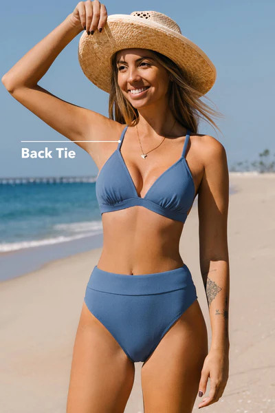 Release Happiness Strapless Back Tie & High Waist Bikini Set | Cupshe US