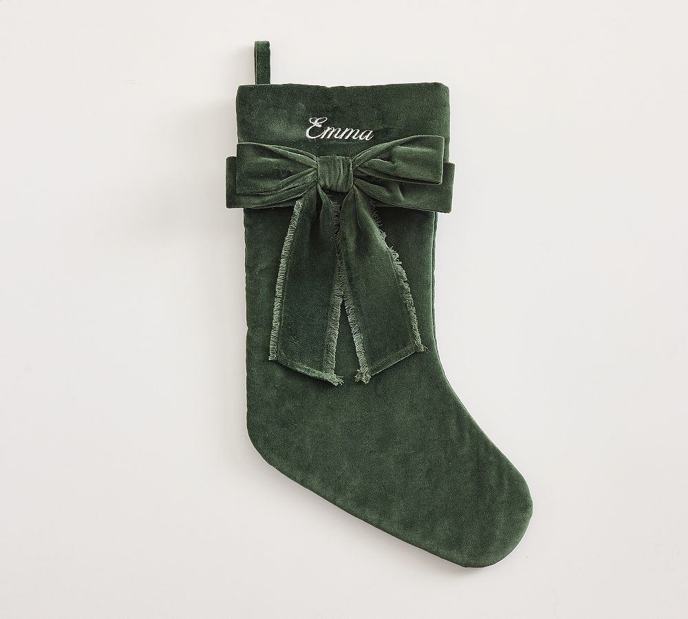 Classic Velvet Bow Stockings | Pottery Barn (US)