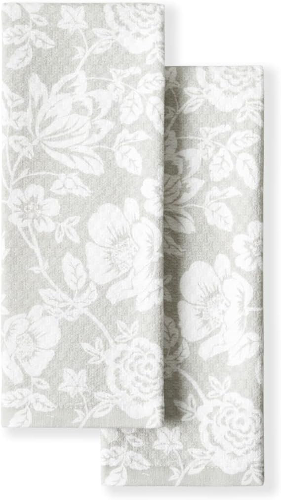 Martha Stewart Dual Purpose Kitchen Towel 2-Pack Set, Floral Vine, 16"x28" | Amazon (US)