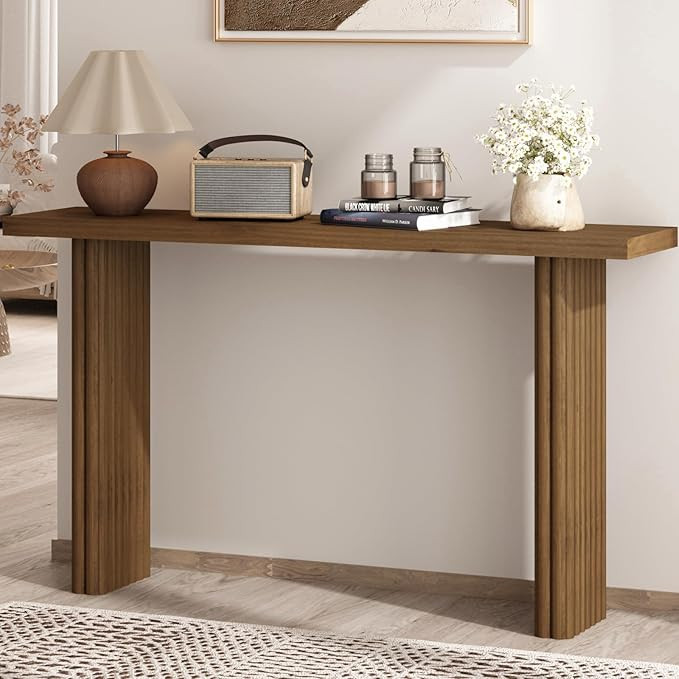 Fluted Solid Wood Console Table, Farmhouse Entryway Table, Modern Entry Table, Accent Sofa Tables... | Amazon (US)