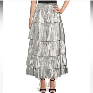 NWT Antonio Melani x Born on Fifth Aurelia Silver Metallic Skirt | Poshmark
