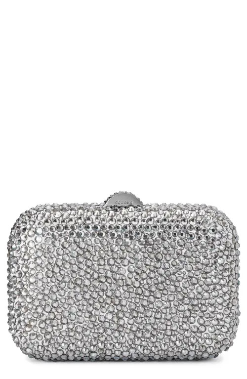 Olga Berg Casey Hot Fix Crystal Clutch in Silver at Nordstrom | Nordstrom