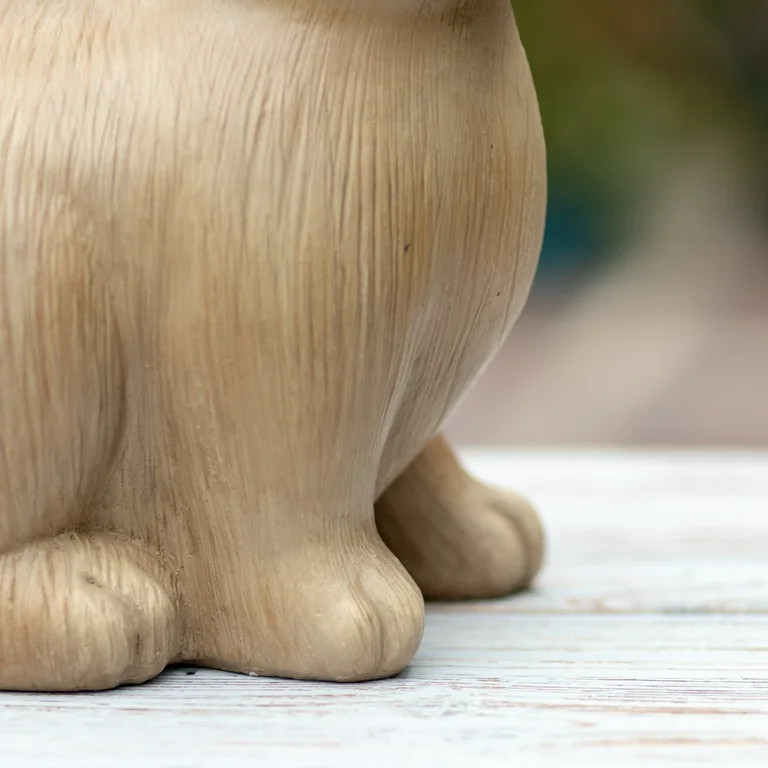 BHG Brown Outdoor Wood Bunny Garden Statue, 7.5 in L x 5 in W x 10.75 in H | Walmart (US)