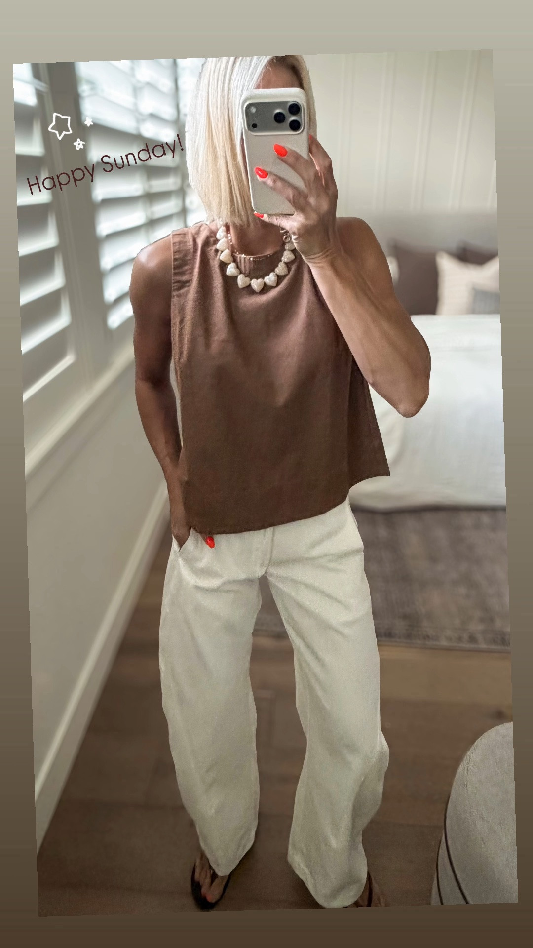 Simple, neutral ootd. 
Loving this swingy shell-style top — have it in blue denim too, and these loose-fitting barrel jeans are so flattering and a great price point. 
Both fit tts.

#LTKmomlife #LTKOver40 #LTKootd