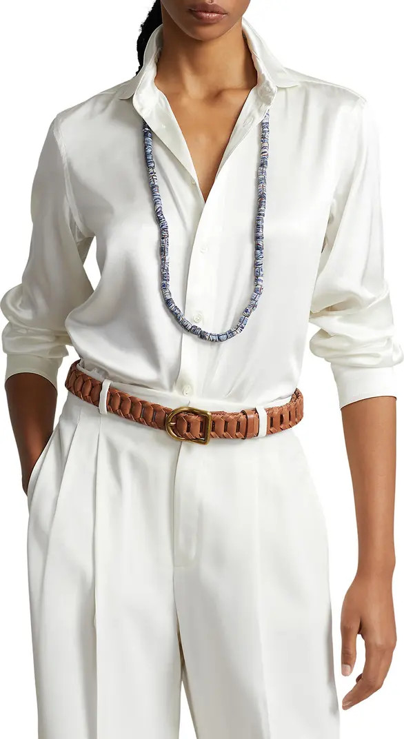 Polo Ralph Lauren Silk Charmeuse Button-Up Shirt | Nordstrom | Nordstrom