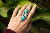 Turquoise Ring, Turquoise Jewelry, Wide Band Ring, Boho Gypsy Ring,Boho Ring, December Birthstone,fl | Amazon (US)