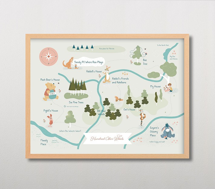 Minted® Disney's Winnie the Pooh Hundred Aker Woods Wall Art by Char-Lynn Griffiths | Pottery Barn Kids