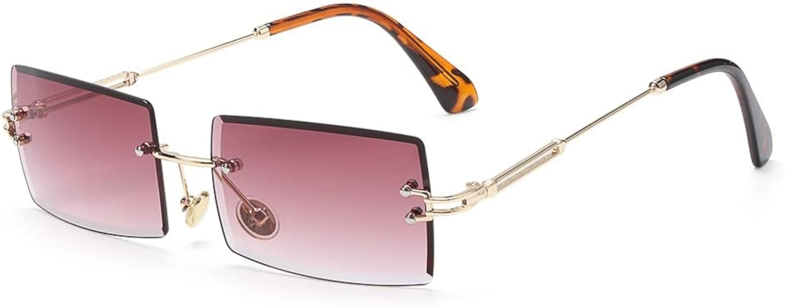 Retro Rectangle Sunglasses Rimless Ultralight UV400 Vintage Sunglasses Frameless Sunglasses Eyewe... | Amazon (CA)