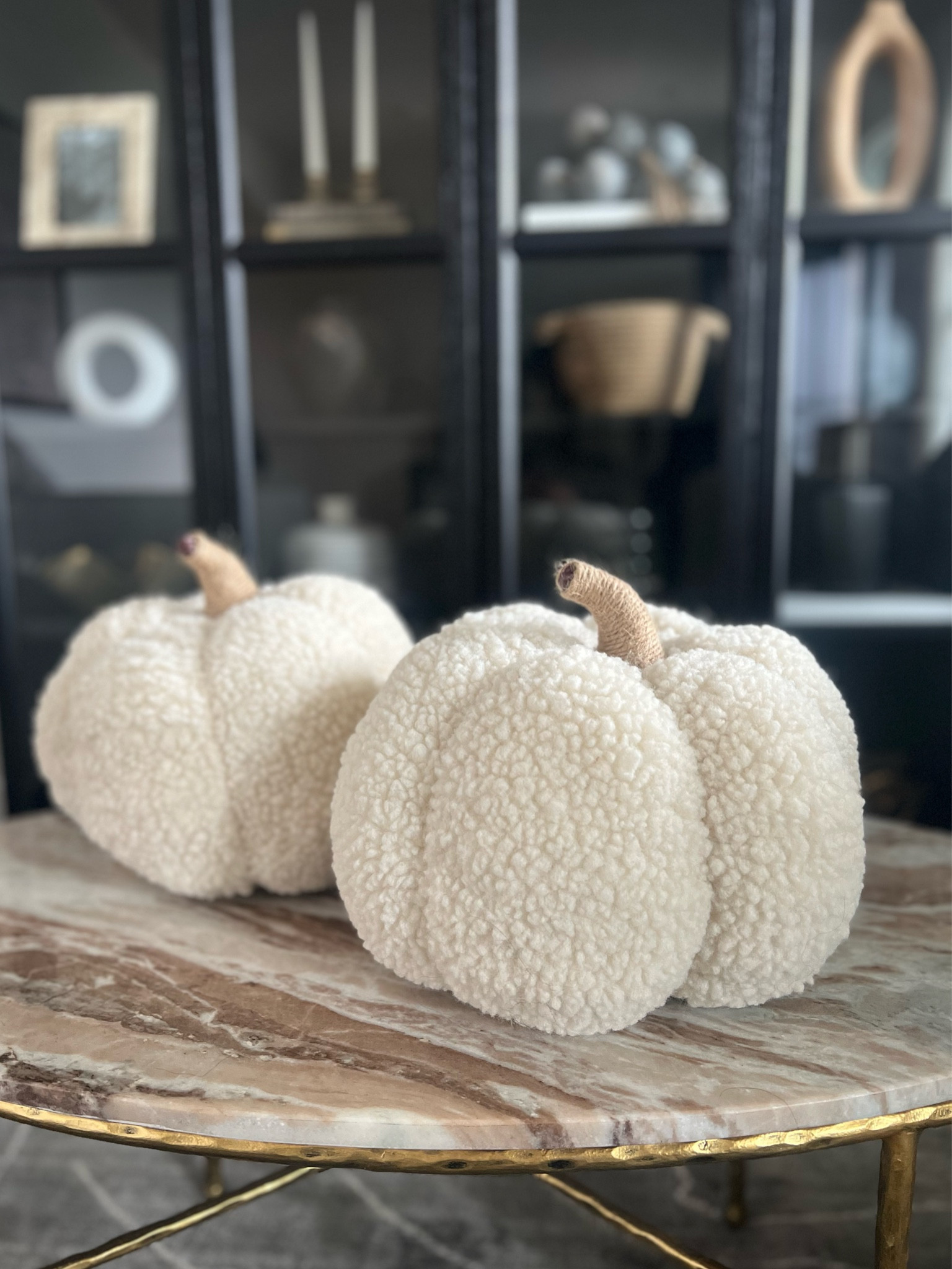 Walmart fall decor sherpa pumpkins