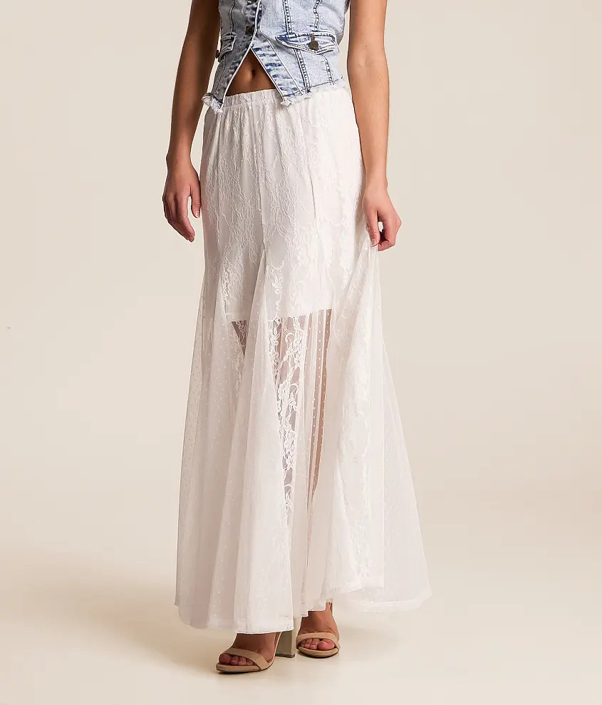 Pieced Lace Maxi Skirt | Buckle