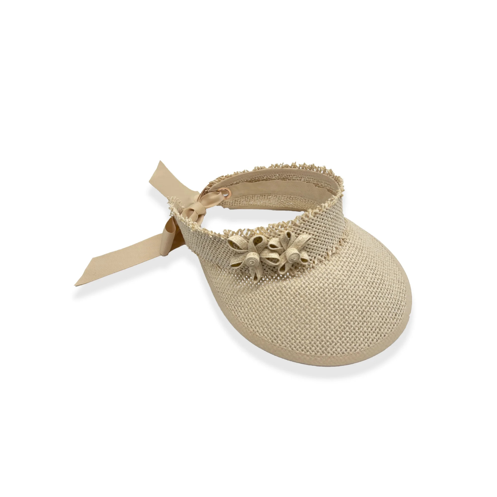 Time And Tru Women's Flower Straw Visor Hat, OSFM, Natural | Walmart (US)