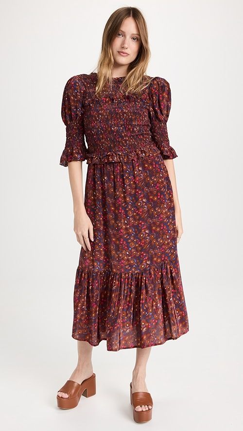 Ilana Ikat Puff Sleeve Smocked Dress | Shopbop