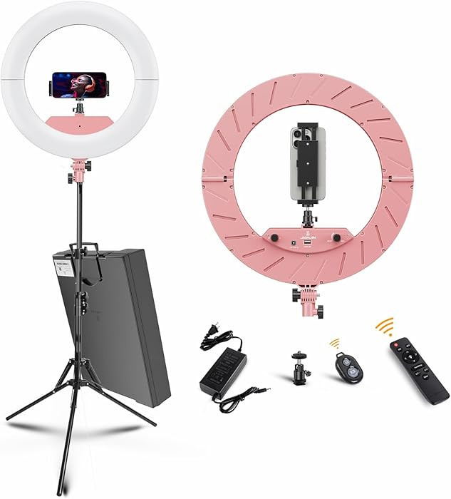 Ring Light 18 INCH Kit,55W6700k Dimmable LED Light, Tripod Stand, Remote Controller,Box for Camer... | Amazon (US)