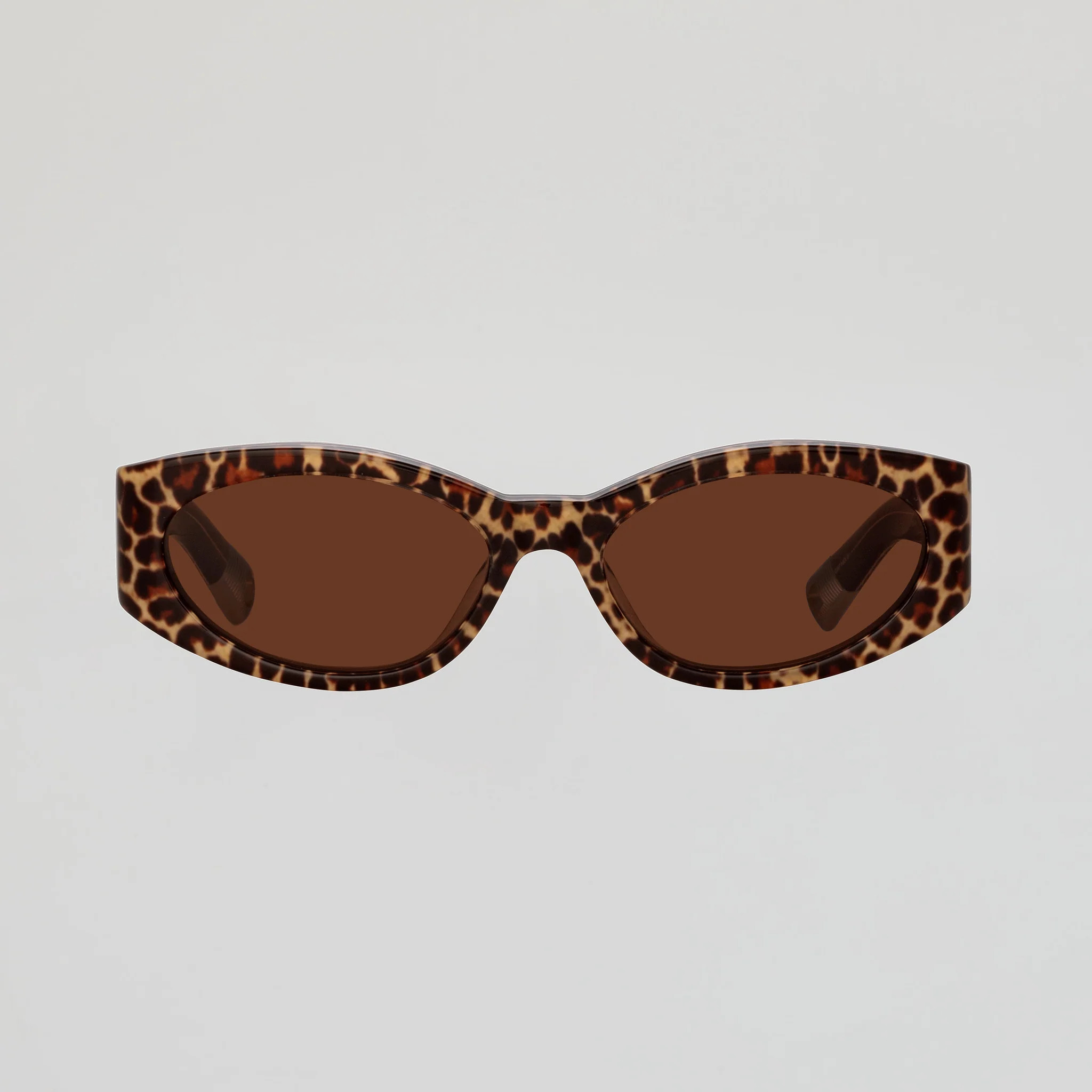 Ovalo Oval Sunglasses in Leopard | Linda Farrow