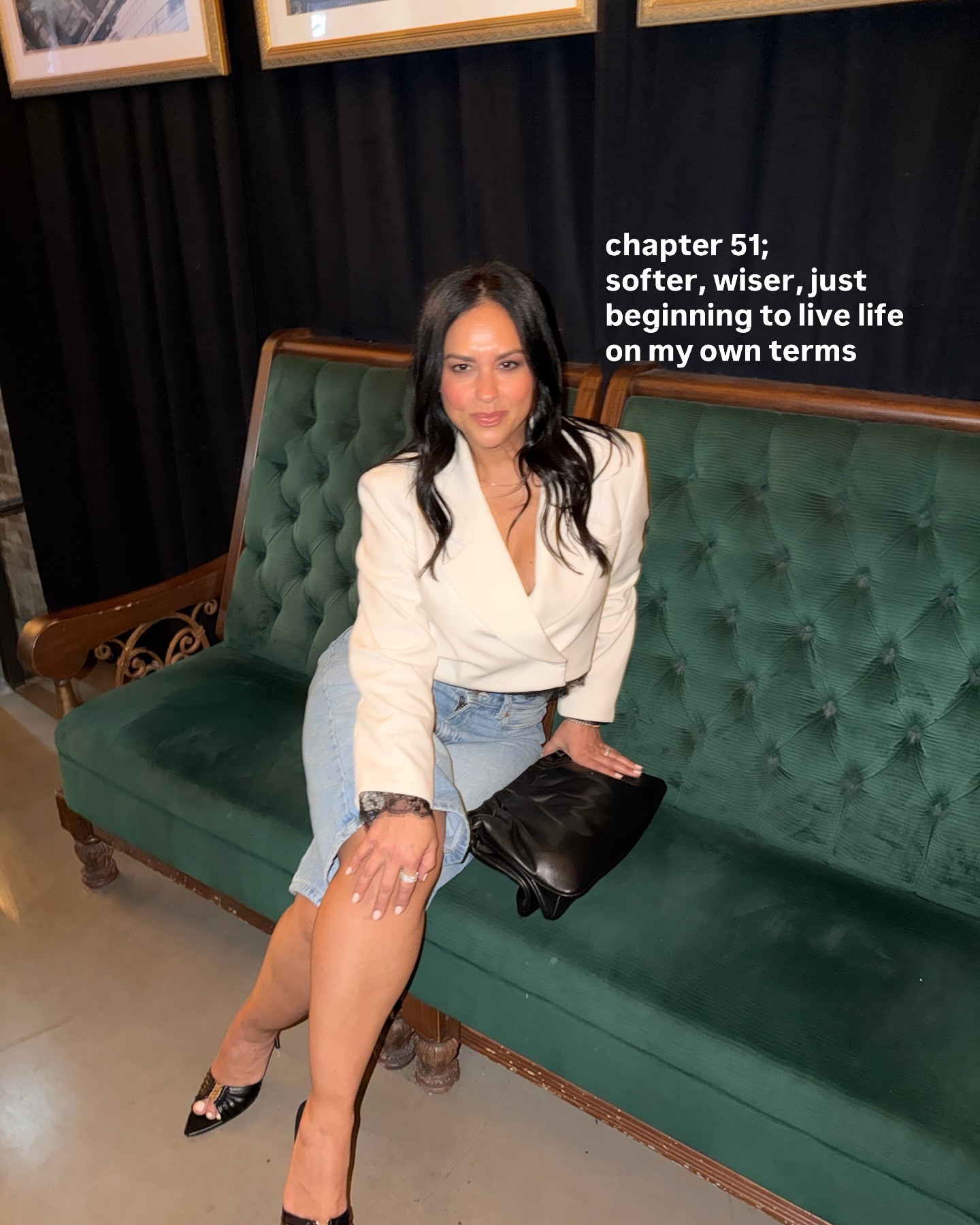 51 🖤 birthday fit! Obsessed with my oversized clutch & mules. They made the outfit. Also the bra was specially ordered to match blazer lace (in black)

Denim shorts & blazer @Zara 
Oversized clutch @mango 
Obsessed with my Mules added here from @amazonstylefinds 

#over50 #genx #latina #freedom #fyp

#LTKootd #LTKOver40 #LTKdayinmylife