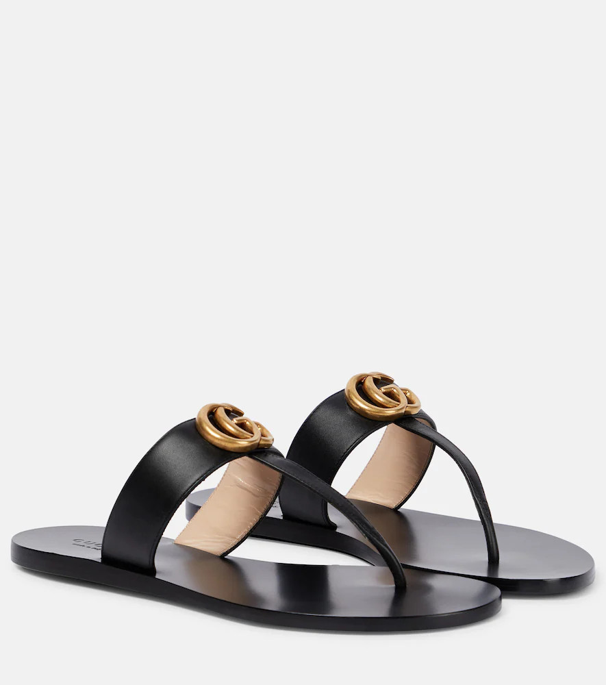 Gucci Double G leather thong sandals | Mytheresa (US/CA)