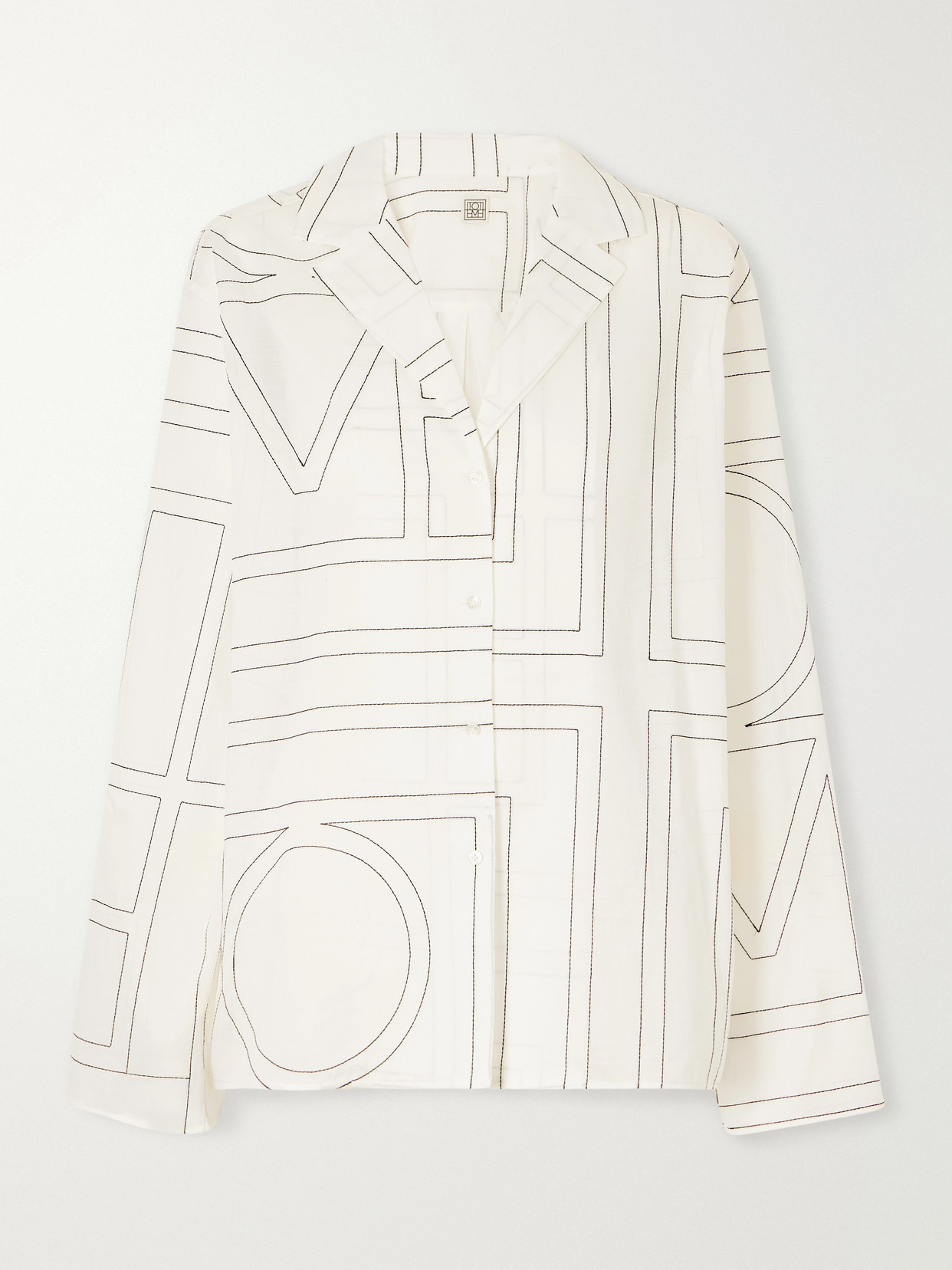 TOTEME - Embroidered Organic Cotton And Lyocell-blend Shirt - White | NET-A-PORTER (UK & EU)