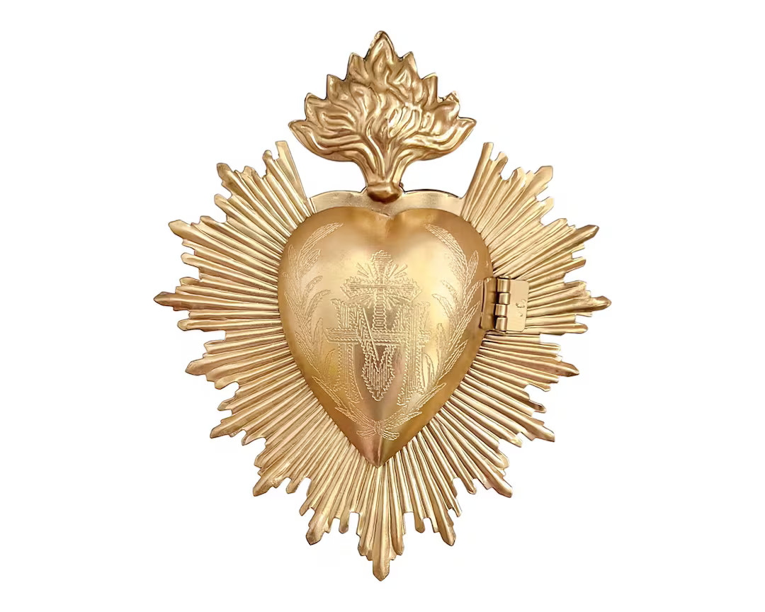 Sacred Heart, Milagro Heart, Gilded Gold Heart Box, Catholic Heart, Prayer Box | Etsy (US)
