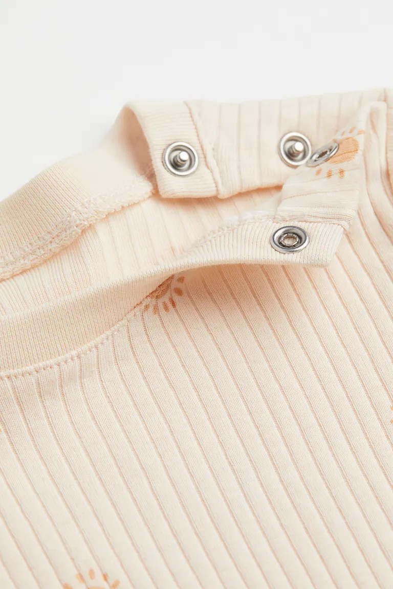 Patterned Ribbed Cotton Pajamas | H&M (US + CA)